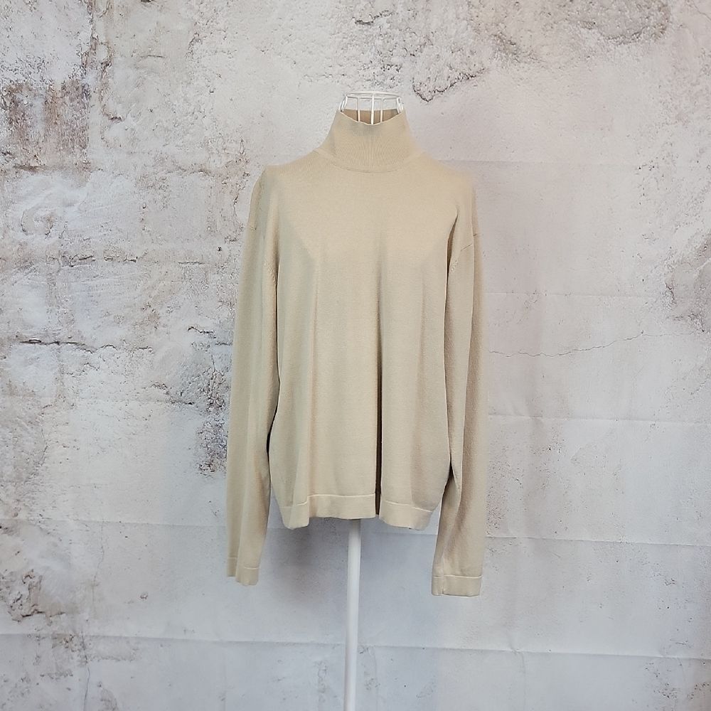 Chico's Design Mock Turtleneck Silk Cotton Sweater Womens Size XL (Chicos 3)